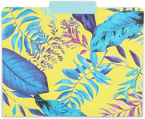 Miniatura 3 de Carpetas decorativas tropicales con pestañas de corte de 13, tamaño carta (paquete de 12)