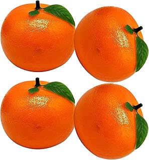 LIOOBO 人工オレンジの飾り シミュレーションフルーツモデル リアルな果物装飾 ホームデコレーション パーティーや写真撮影用小道具 4個セ