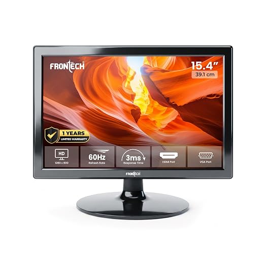 FRONTECH 15.4 Inch HD LED Monitor, Refresh Rate 60 Hz,1280 x 800 Pixels, Wall Mo
