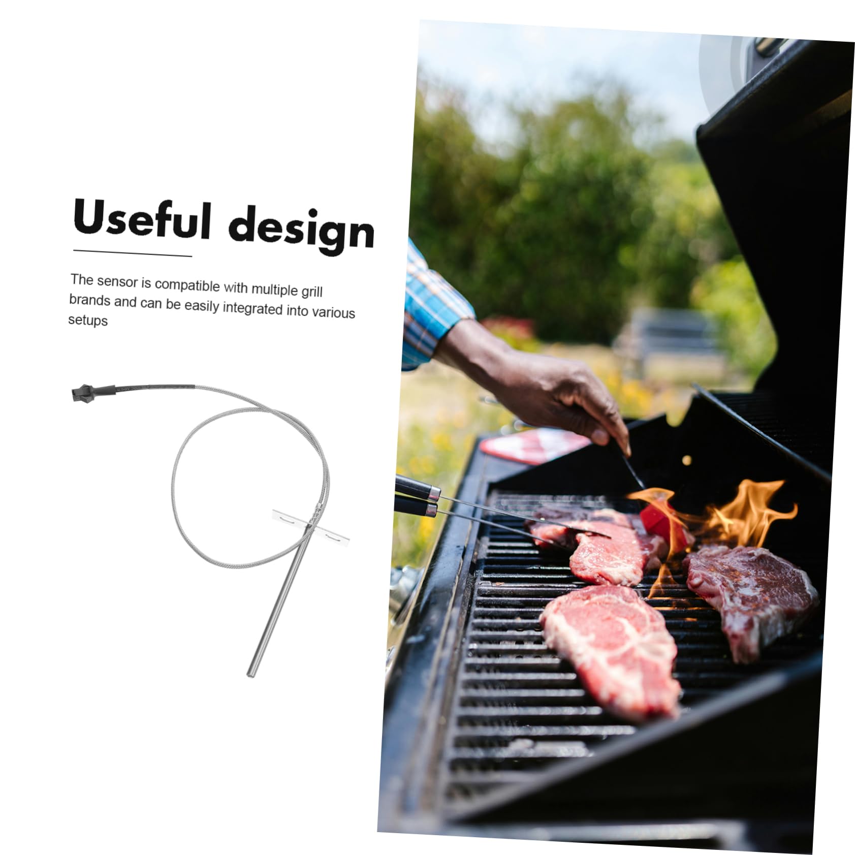 Mipcase 5sets Termometro Per Barbecue Prolunga Facile Installare Per e Affumicare Accessorio Resistente Temperature Per Ottimale