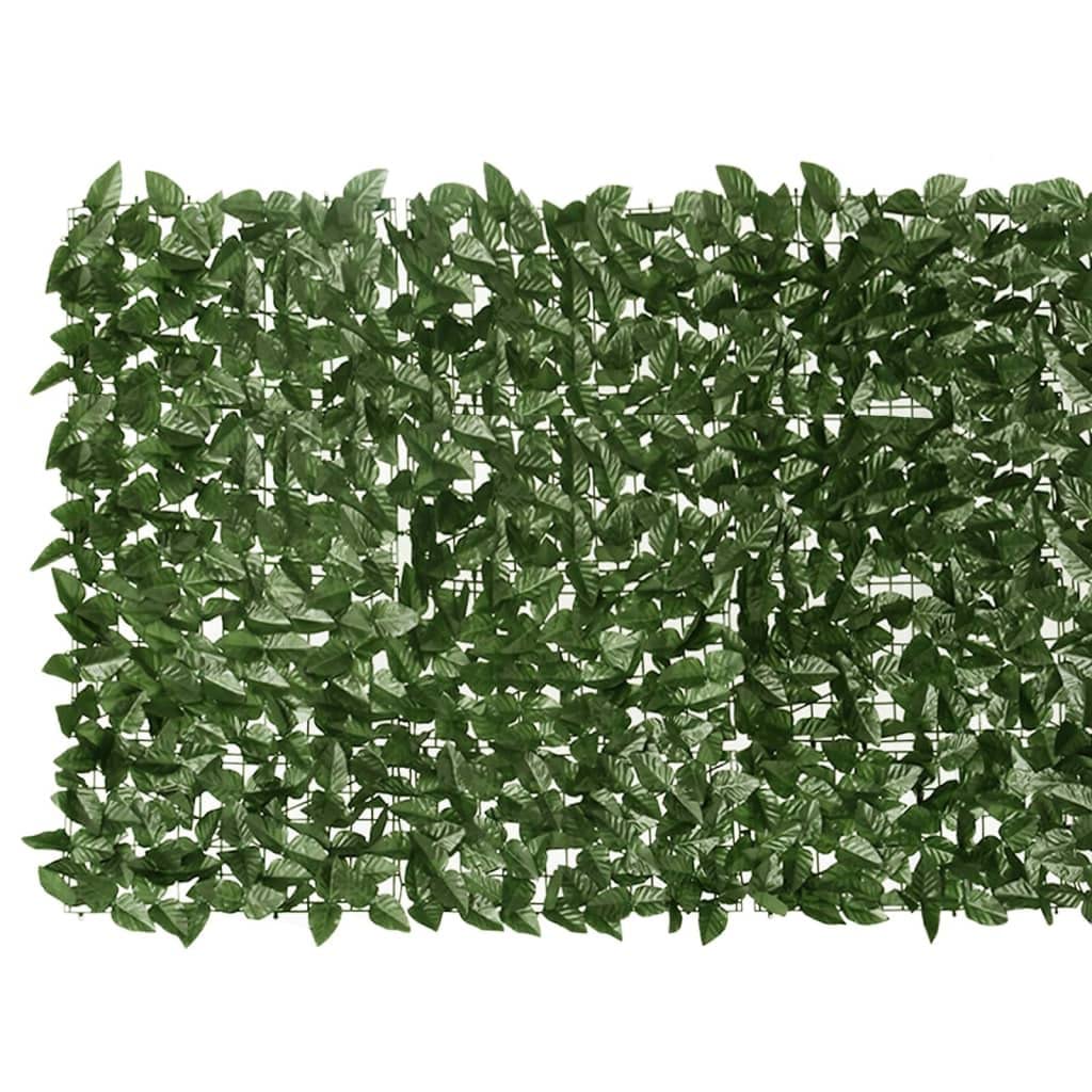 vidaXL Balkon Sichtschutz mit Dunkelgrünen Blättern Windschutz Balkonverkleidung Balkonbespannung Sichtschutzhecke Terrasse Zaun 500x150cm