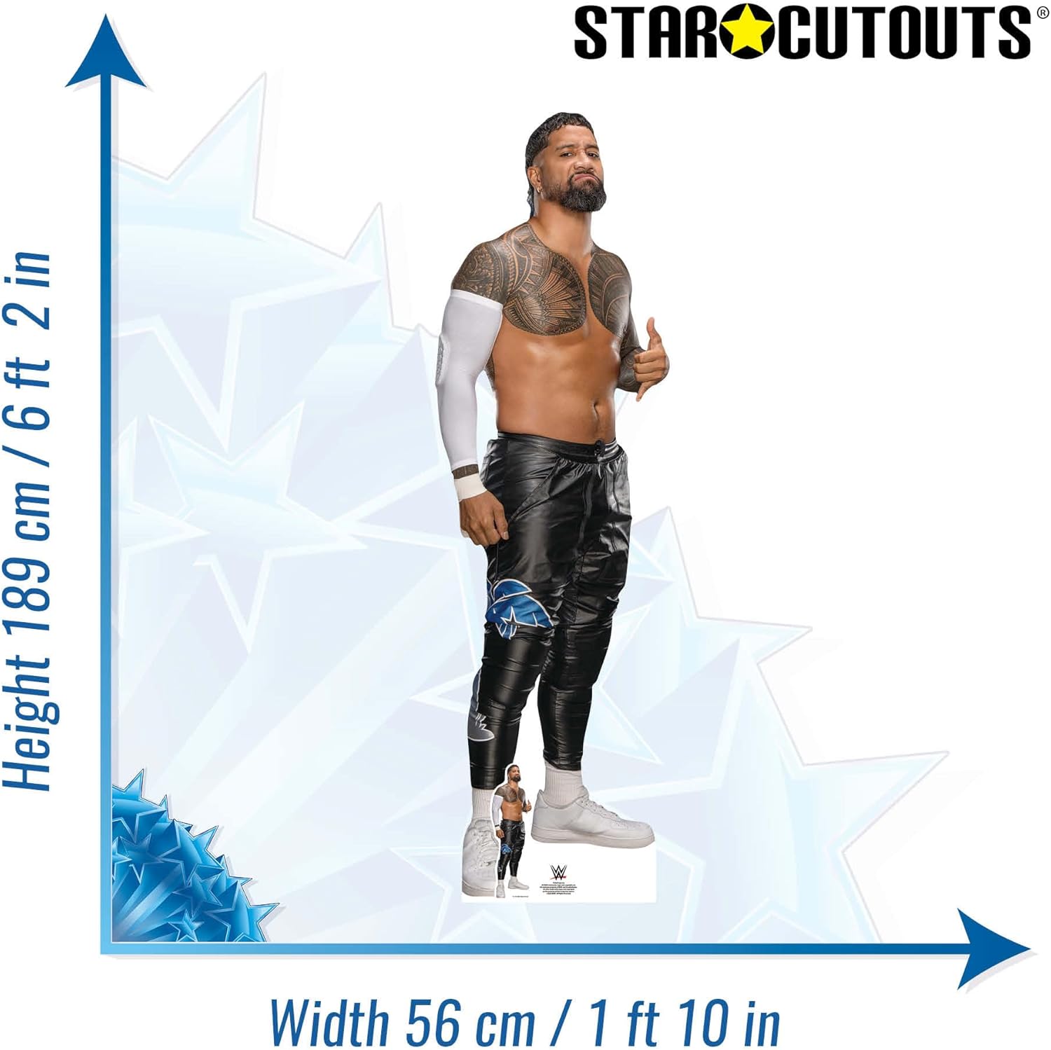 Star Cutouts SC4659 Jey USO Main Event - Cardboard Cut Out Height 189cm Official Merchandise Ideal WWE Cardboard Figure for Fans, Gifts, Collectors & Display