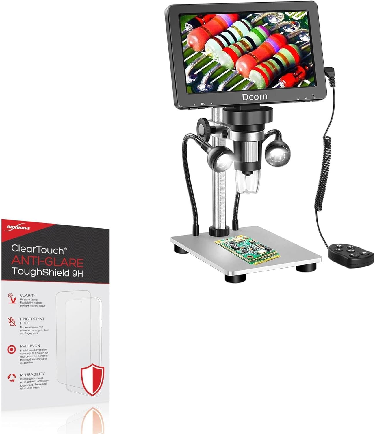 BoxWave Screen Protector Compatible with Dcorn Digital Microscope (7 in) - ClearTouch Anti-Glare ToughShield 9H (2-Pack), Anti-Glare 9H Tough Flexible Film Screen Protector