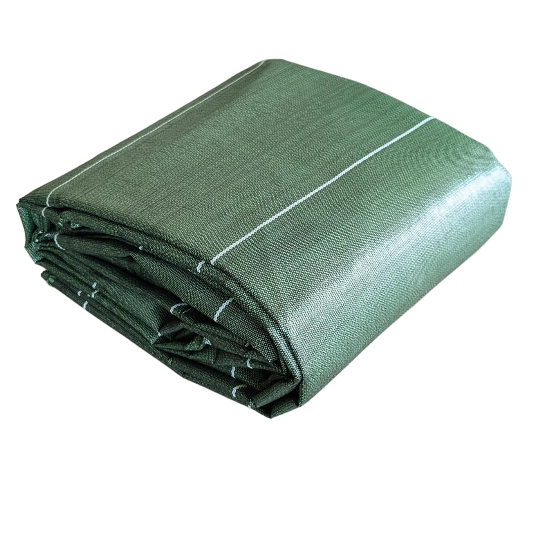 Grande Largeur 4,15m 130gr m2 Toile de paillage Vert tissée Anti Mauvaises Herbes - Longueur 10m - Bache - Geotextile - Large 4M