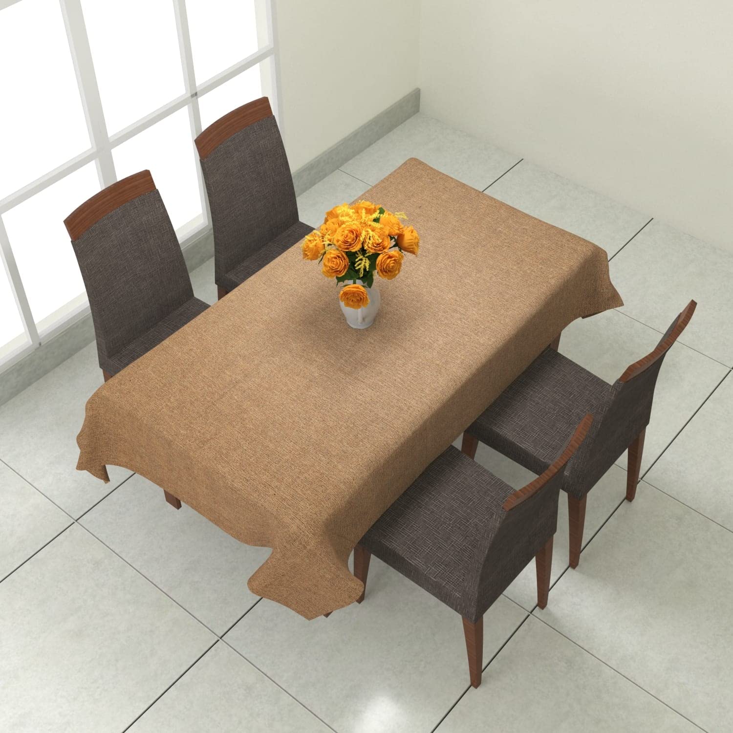 Buy MallowWorld® Washable Jute Fabric Solid Square Table Cover Heat