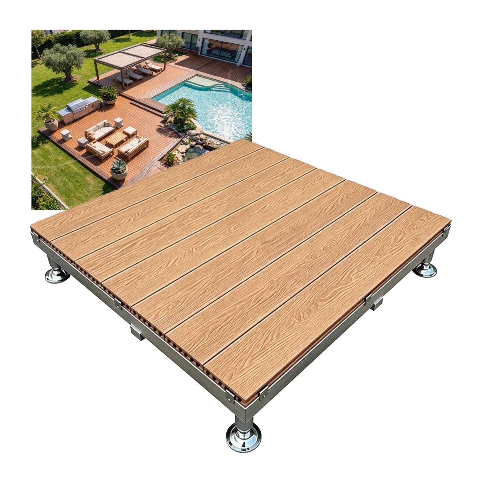Piattaforma per Terrazzo Surélevata Regolabile, Sistema Modulare 84x84cm