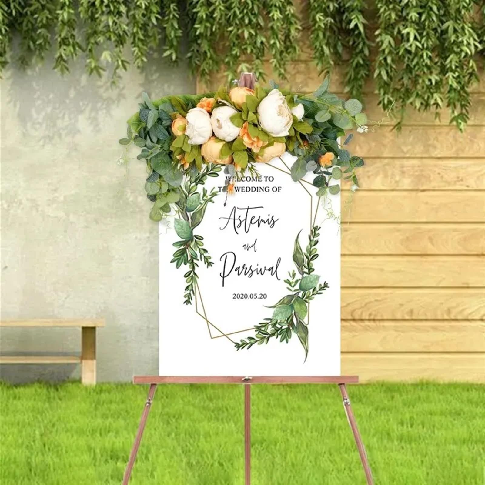 Kit Fiori Artificiali Per Arco Matrimonio Ghirlanda di fiori artificiali Peonia Rosa Festa nozze fai da te Disposizione delle pareti Luogo casa Camera e arco ghirlande(White)