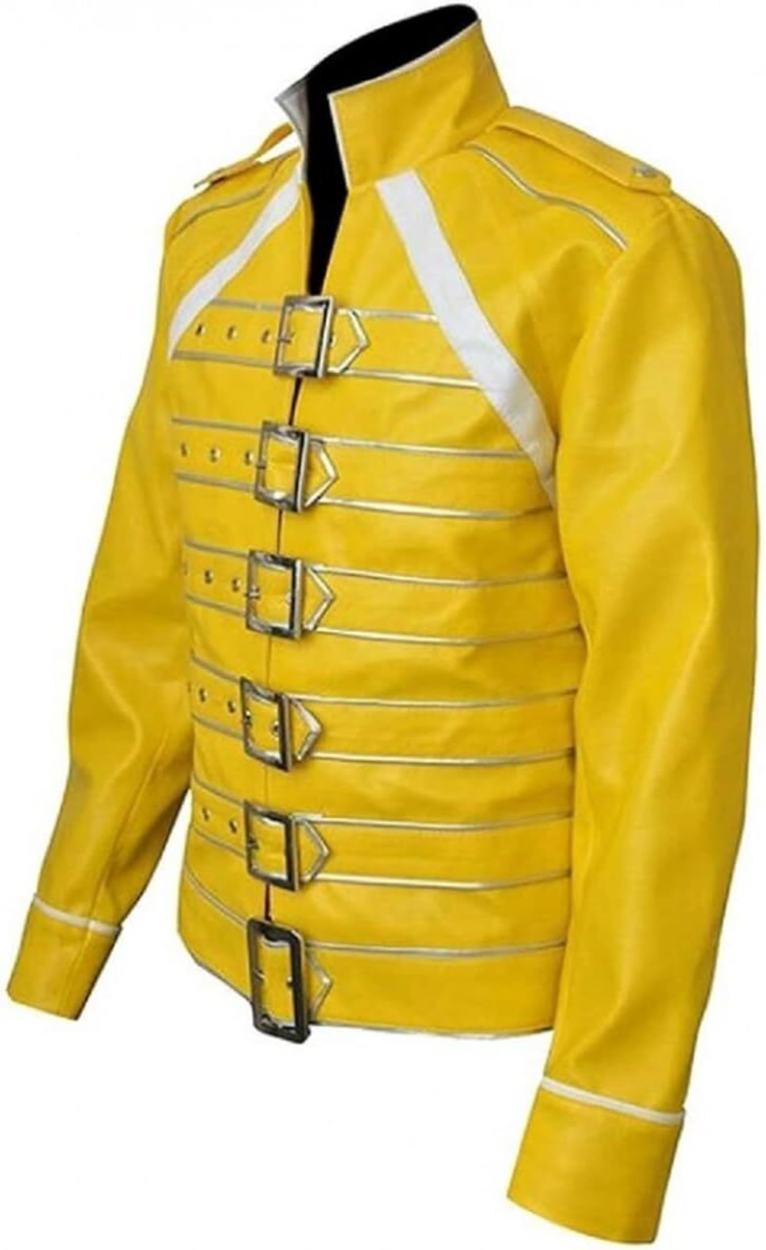 Herren Wembley Konzertjacke Mercury Motorrad Rot Kunstleder Rockstar Cosplay Kostüm Jacke