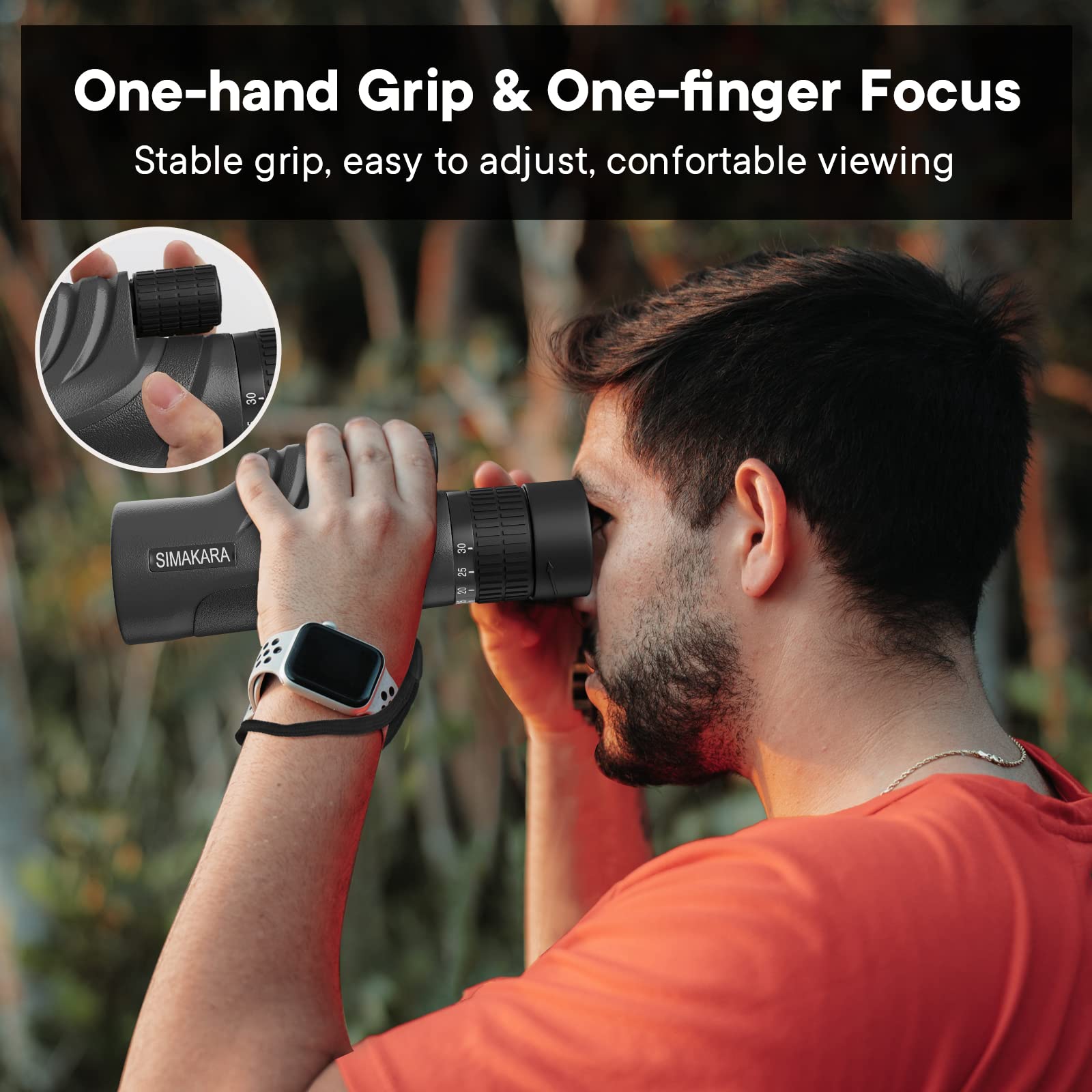 Télescope monoculaire à Prisme Haute Puissance avec Faible Vision Nocturne, Zoom HD 10-30 x 42 Monoculaires compacts pour Adultes Observation des Oiseaux Voyage Wildlife-BAK4 - Objectif FMC