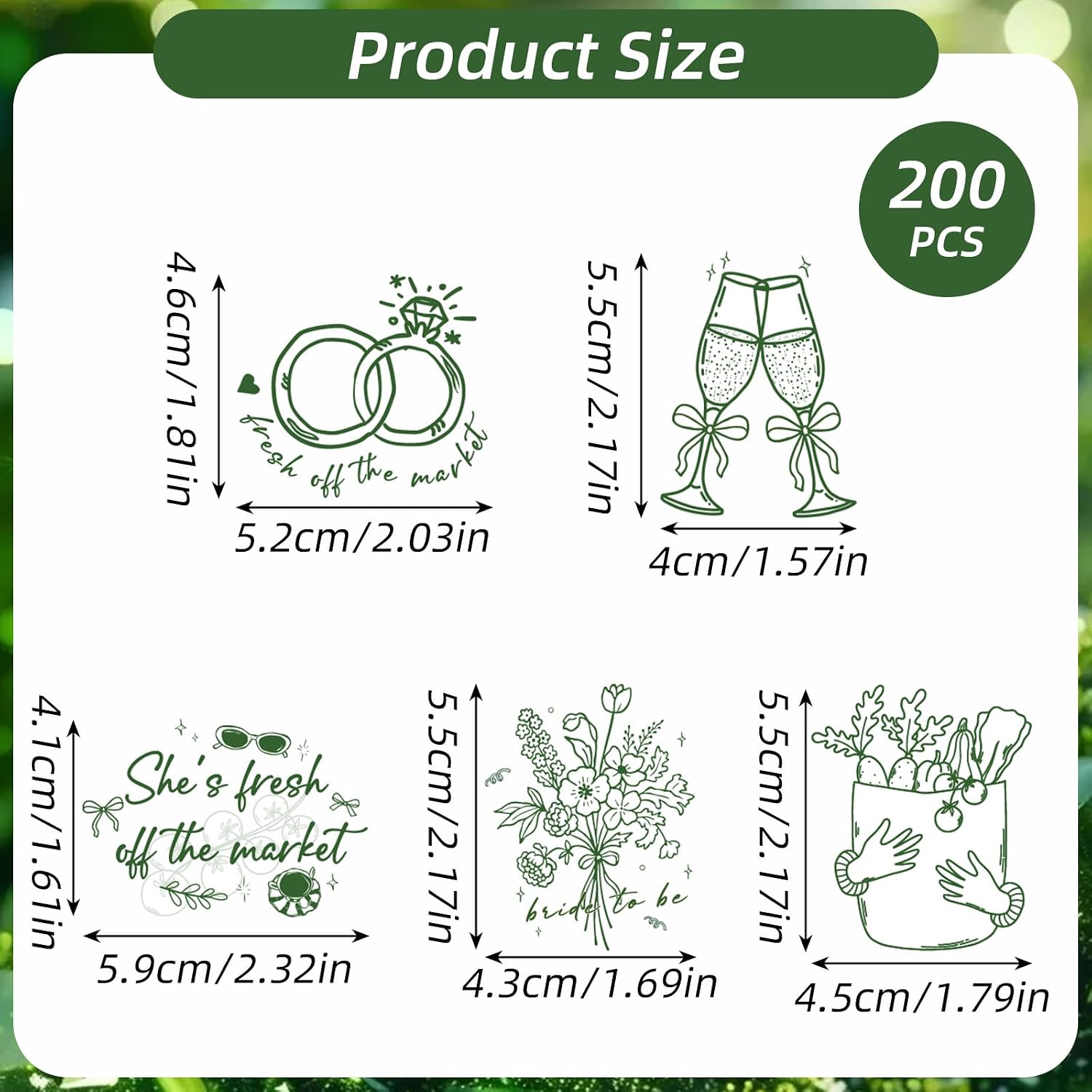 Fresh off The Market - 200 Pcs Green Farmers Floral Bridal Shower Bachelorette Party Decorations Supplies for Women Boho Fruit Vegetable Paper Table Confetti Decor for Wedding Engagement