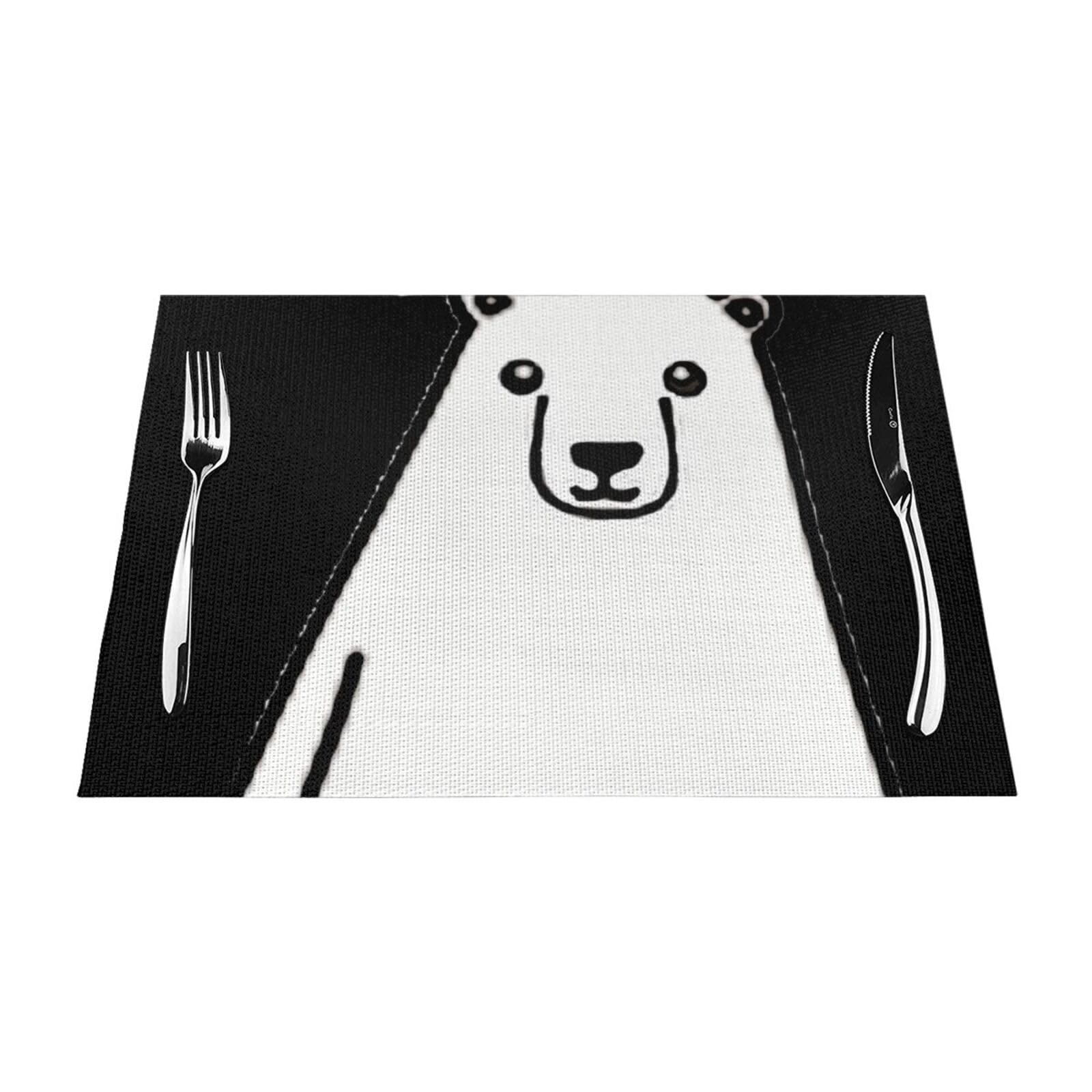 PVC Placemat Set of 4 PCS, 45x30 CM, polar bear Printed Non-Slip Heat Resistant Place Mats for Kitchen Dining Table Indoor Outdoor