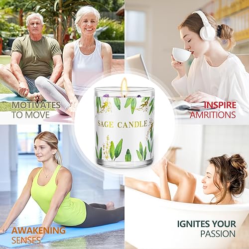 Miniatura 7 de Velas, paquete de 6 velas de salvia para la limpieza de la casa de energía negativa, velas perfumadas, juego de regalo para mujeres, vela de cristal
