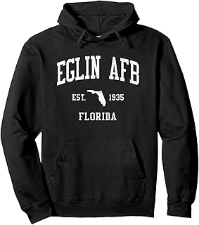 Eglin AFB FL Vintage Athletic Sports JS01 Pullover Hoodie