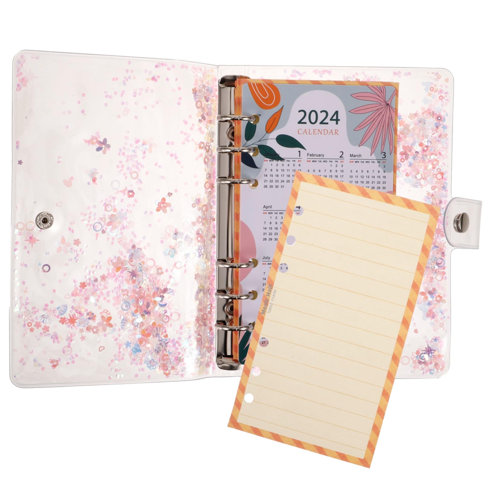 DOITOOL 5 Set Notebook con Glitter e Raccoglitore Sciolti per Pianificazione e Scrapbooking Copertura Rimovibile per e Progetti