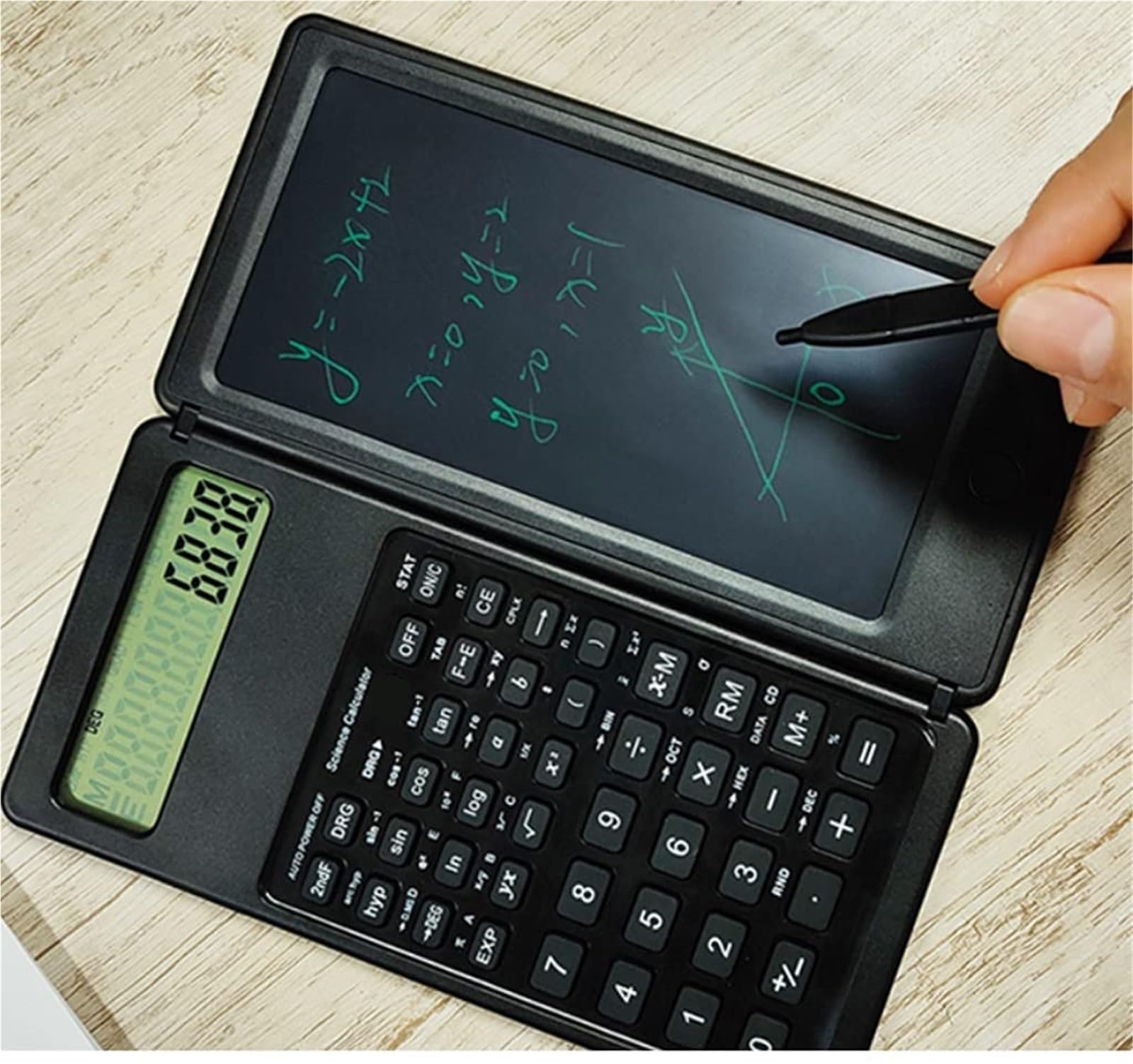 Calcolatrice per Ufficio Tavoletta LCD for Scrittura Calcolatrice con Display A 10 Cifre Tavolette for Disegno Senza Inchiostro Tavolette for Pianificazione Portatili Scuola(White)