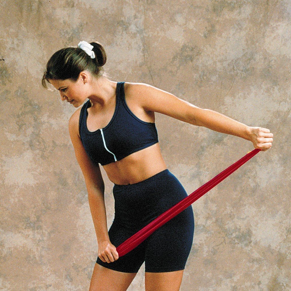 Bande elastiche di resistenza | per esercizi di fitness | anche per esercizi di riabilitazione | Granato | livello di luminosità 5