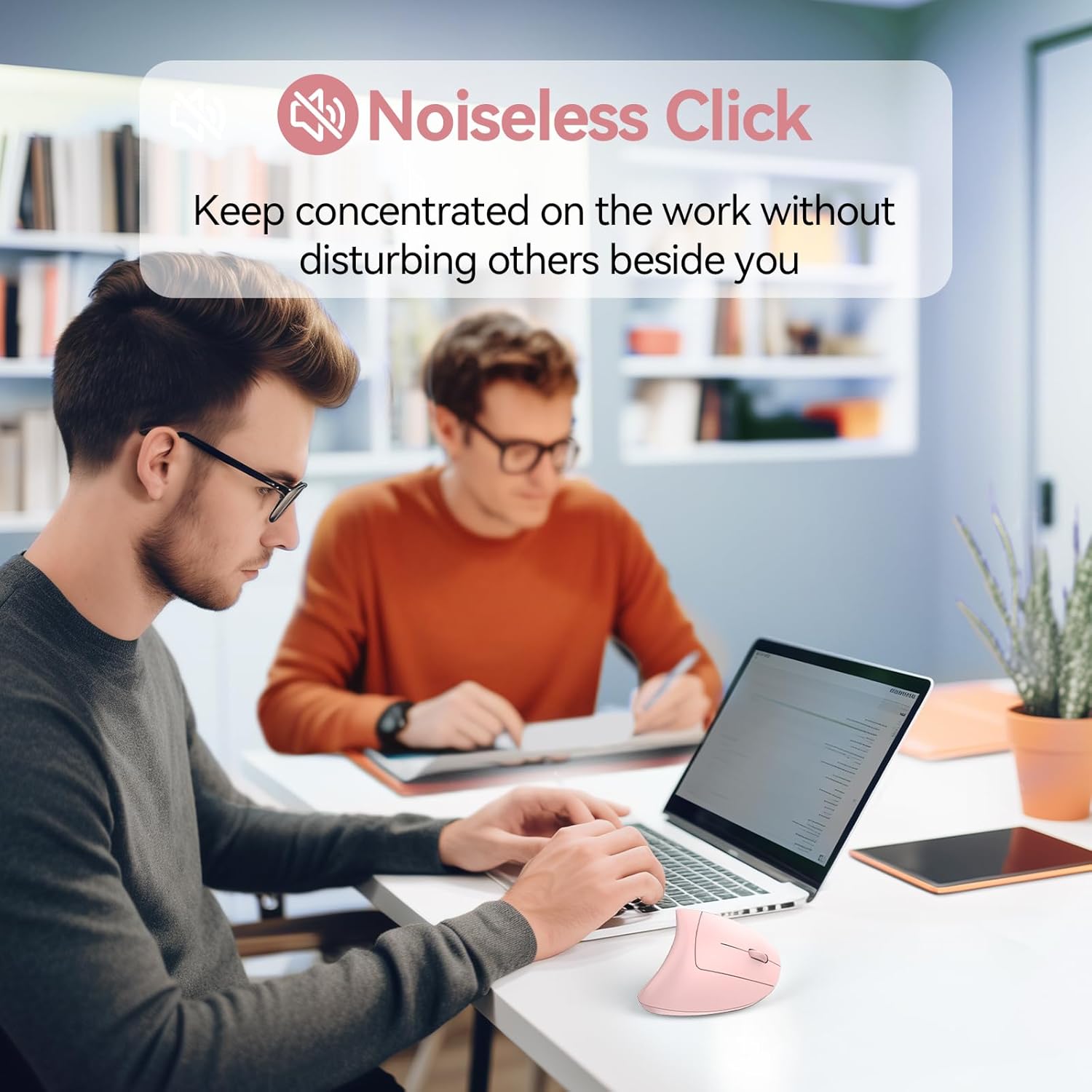 TECKNET Ergonomic Mouse Wireless, Rechargeable Mouse Silent for Carpal Tunnel Right Hand, 2.4GHz USB Vertical Mouse Wireless for Laptop, 5 Adjustable 4800 DPI, Computer, MacBook, Desktop