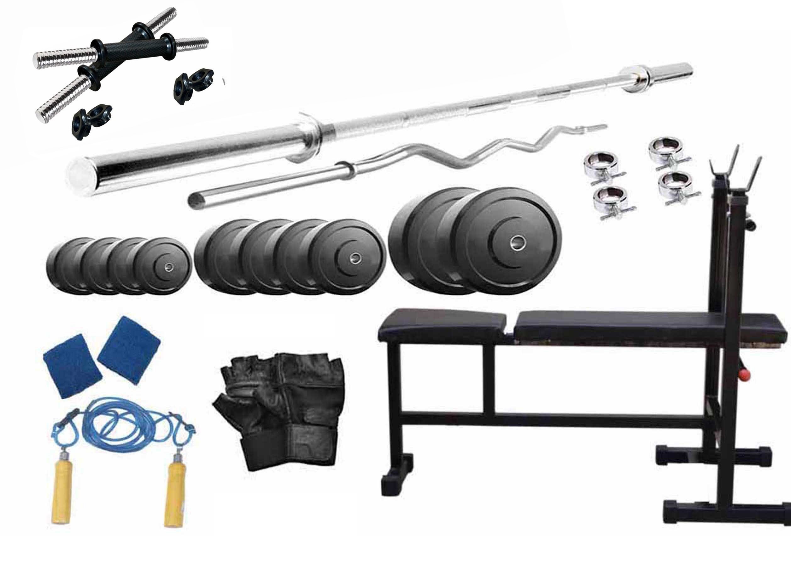 Protoner PVC 95 KGS + 5' STRAIGHT+ 3' CURL ROD + INC/DEC/FLAT 3 IN 1 BENCH-picture-19