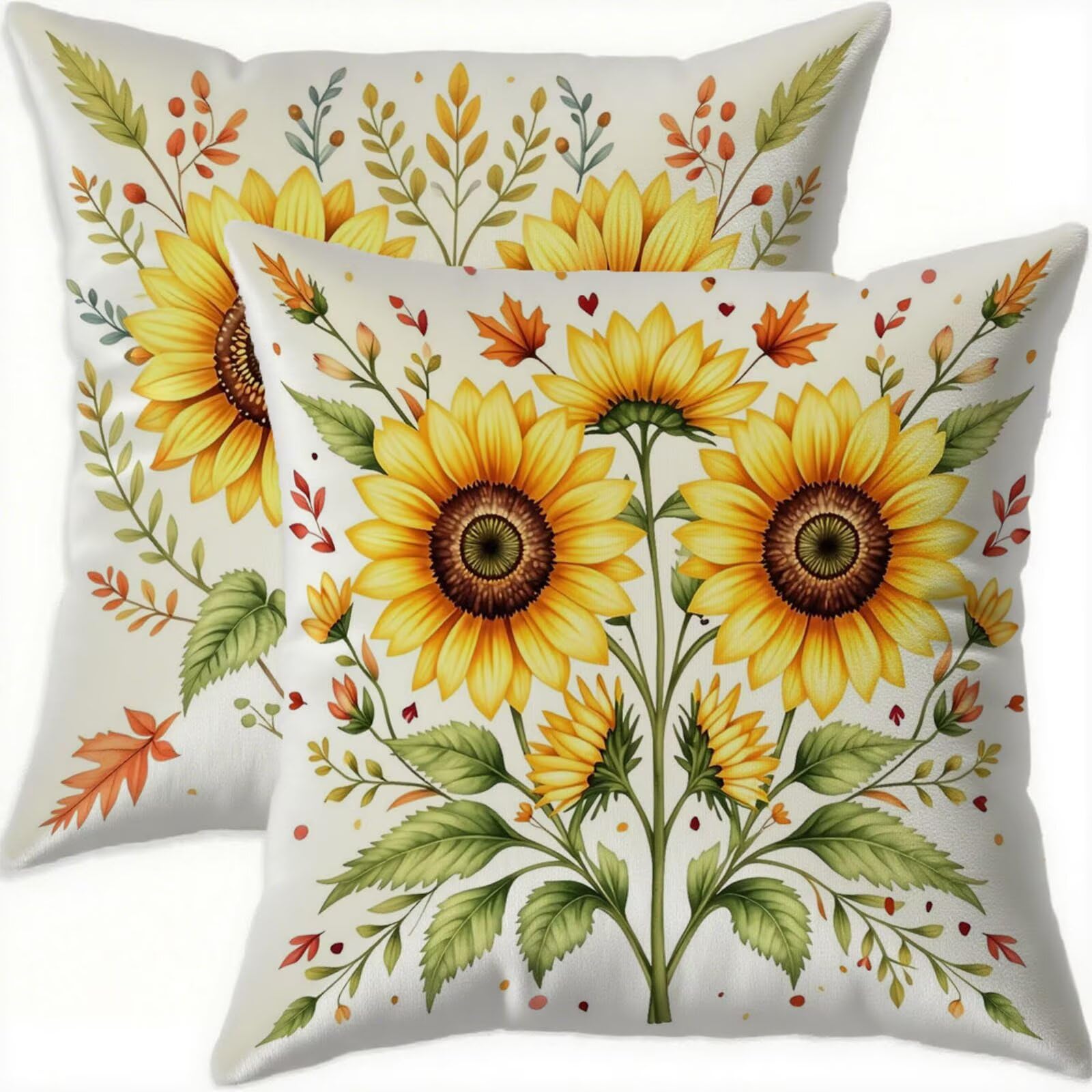 Housse coussin 75x75cm velours de qualité supérieure lot de 2