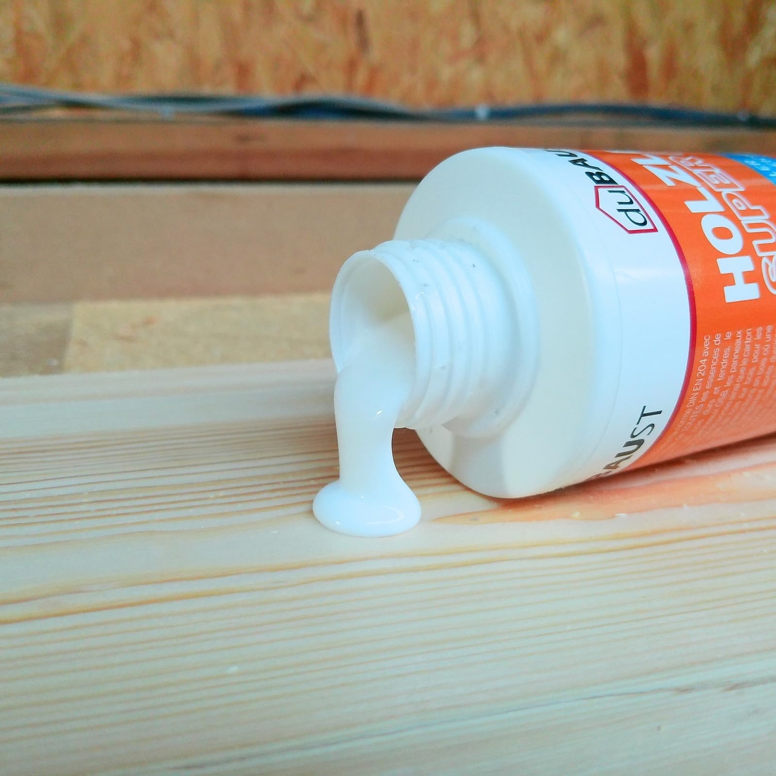 WOD24 - Pegamento para madera D3 de secado rápido, resistente al agua, para madera dura y madera blanda, color blanco – transparente después del endurecimiento (1, botella de 500 g)