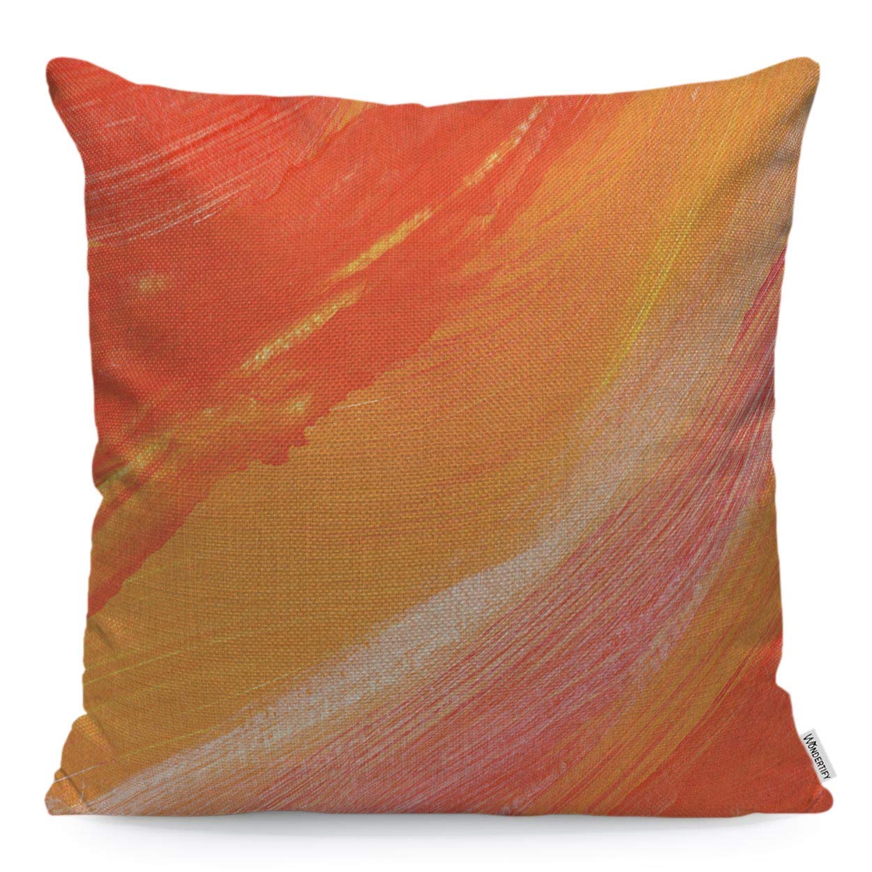 Pillow Cover Brush Stroke Texture Abstract Acrylic Gruge Splash Painting - Soft Linen Pillow Case for Decorative Bedroom 45cm X 45cm