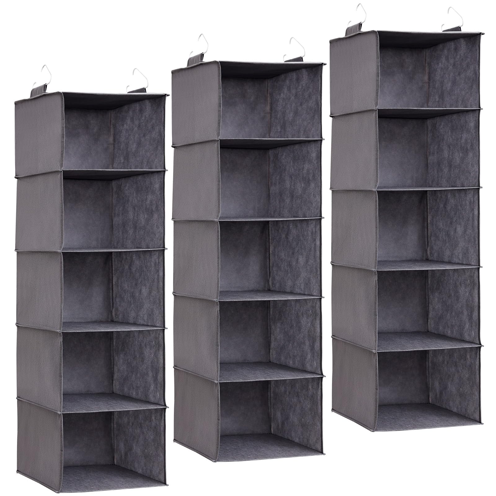 Lifewit Hängeregal und Schrank Organizer Kleiderschrank | Hängesystem, Hängeaufbewahrung aus Stoff, Ordnungssystem Kleiderschrank, Faltbar, Platzsparend, mit Metallhaken