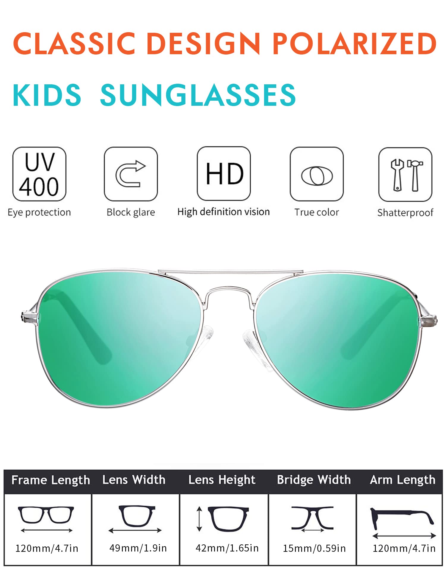 Rocf Rossini Occhiali Da Sole Per Bambini Protezione UV Cat. 3 Occhiali Da Sole Per Neonati E Bambini Occhiali Da Sole In Metallo Con Custodia