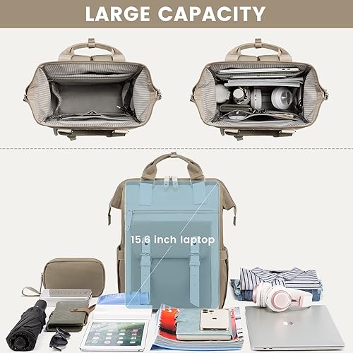 Miniatura 4 de LOVEVOOK Mochila para laptop para mujer, mochila de viaje para mujer, bolsas de trabajo de enfermera, bolsa de trabajo para profesores, bolsa para