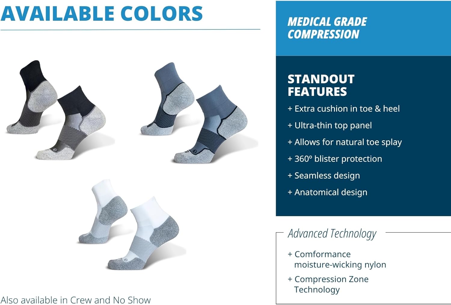 OS1st AC4 Active Comfort Socks with Blister Protection Double-tab and reinforced seamless toe, great for runners - Image 4