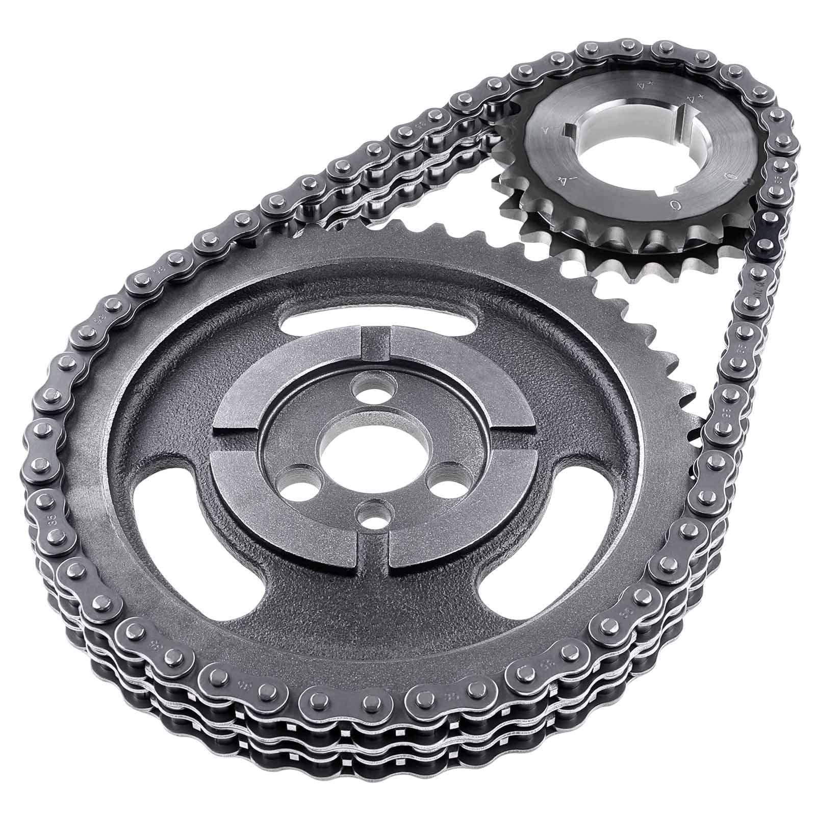 A-Premium Engine Timing Chain Kit W/Sprocket [fits OHV, 6/8Cyl] Compatible with Chevy & GMC Vehicles fits for Camaro, Malibu, Nova, C/K/G Class, Jimmy, Blazer, P30, Sprint, Replace# 3735412, 3735413