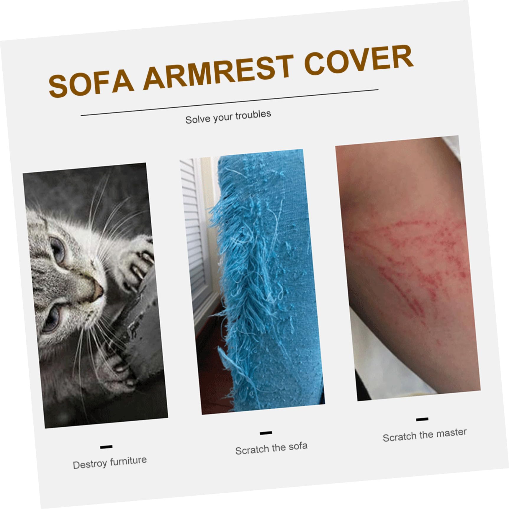 KOMBIUDA Funda para Reposabrazos de Sofá Garra de Sisal, Protector contra Arañazos para Gatos, Antiarañazos y Resistente para Oficina o Tienda