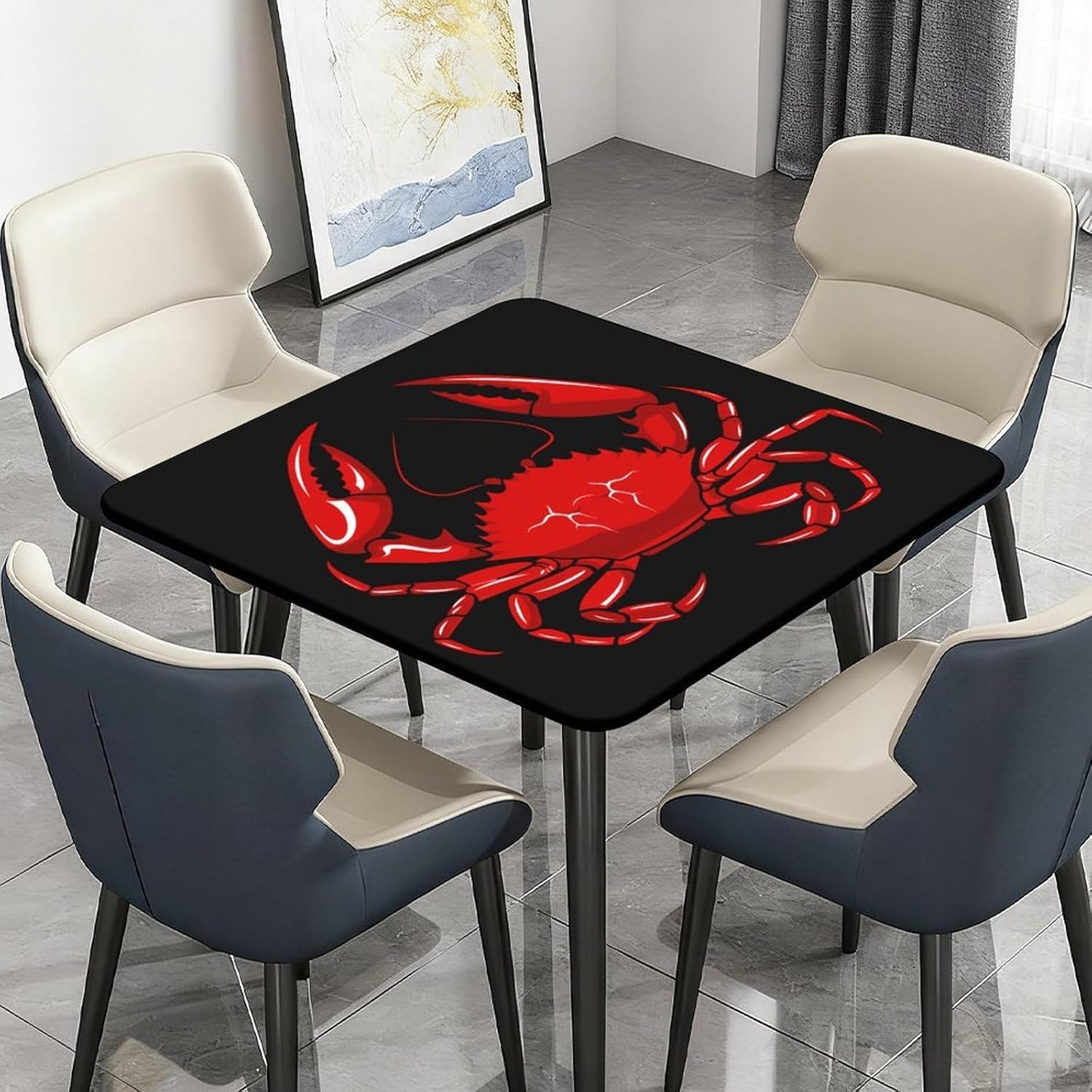 Red Crab Square Tablecloth Print Table Cloths Table Cover Wedding Party Holiday Decor