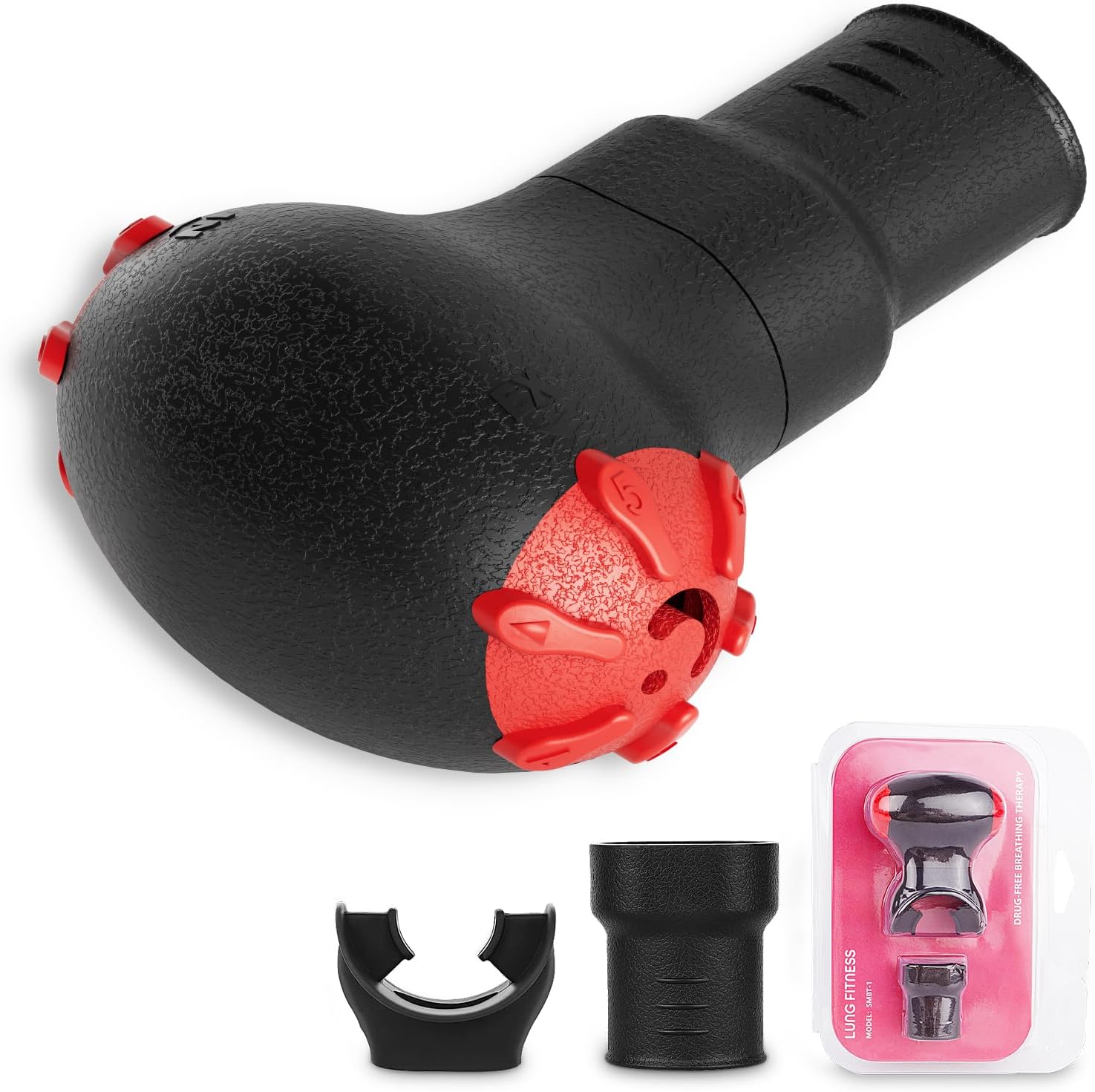 Nascool Sonmol Breathing Exercise Device for Lungs Respiratory Muscle Trainer | Strength Breathing Trainer Lung Expander for Adults Athletes | Drug Free Breathing Machine Spirometer Lung Exerciser