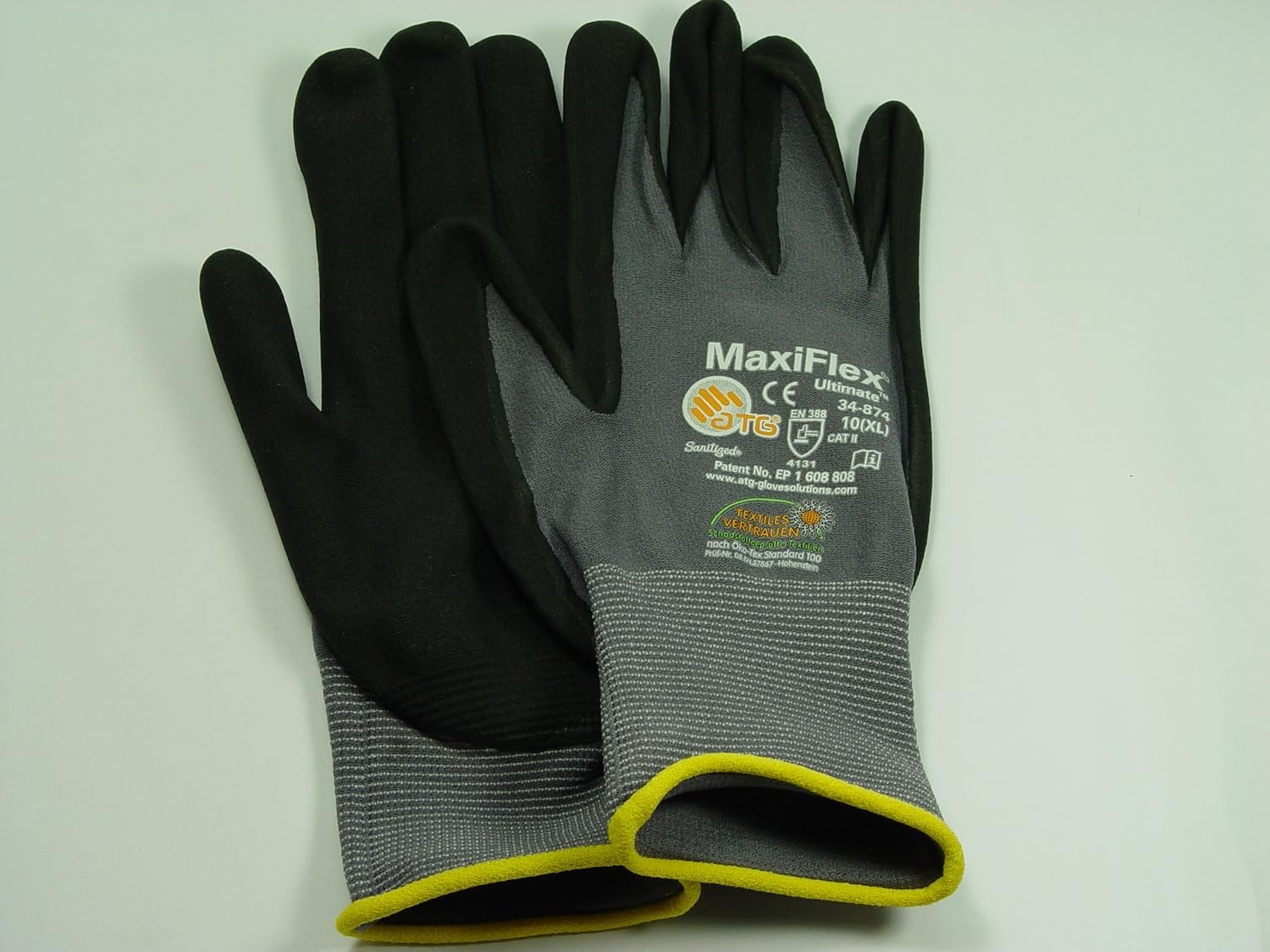 ATG MaxiFlex Ultimate - Guantes de nailon para montaje (12 pares, talla 10)