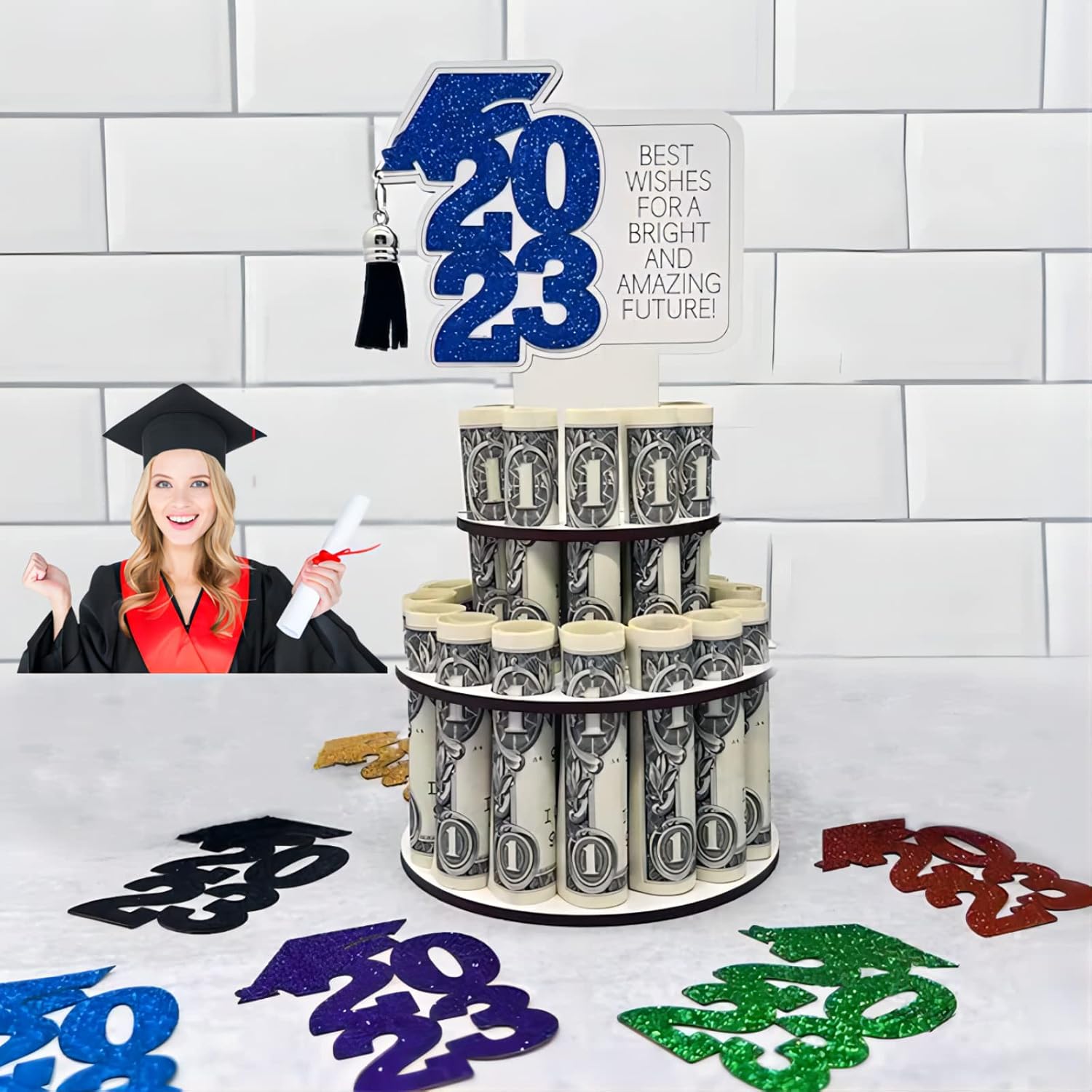 2023 Graduation Gift Money Holder, 2023 New Graduation Money Cake, DIY DoubleLayer