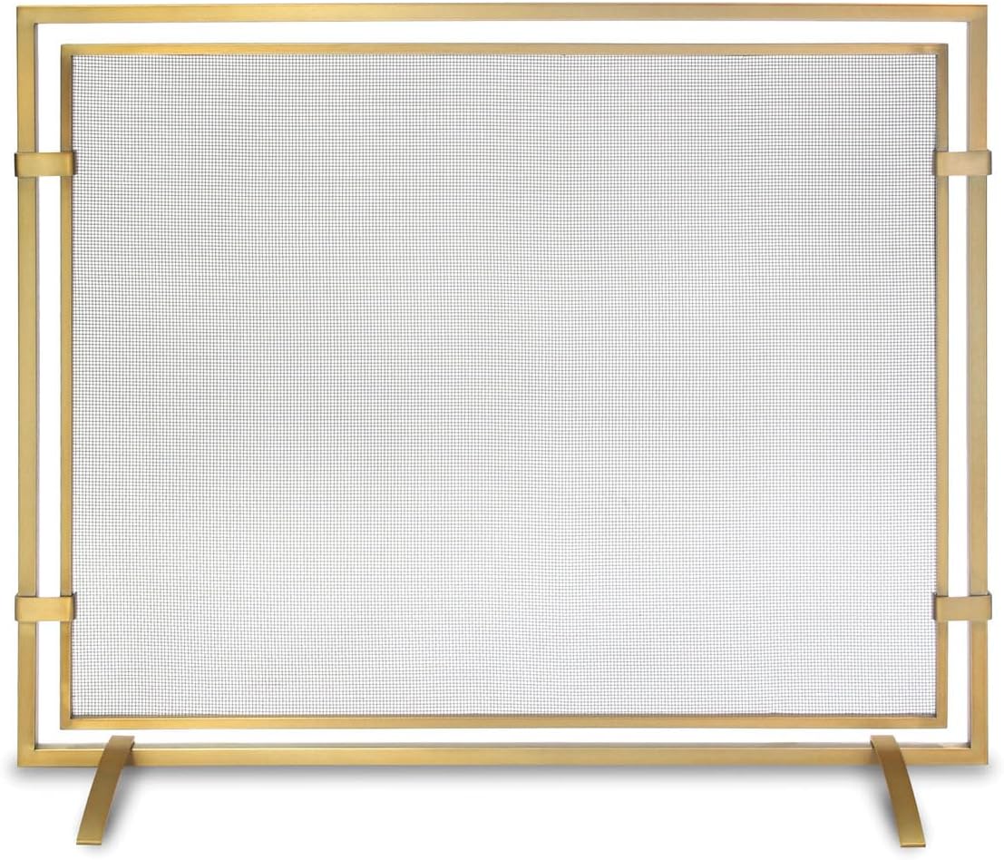 Sinclair Single Panel Fireplace Screen, Burnished Brass - 18323