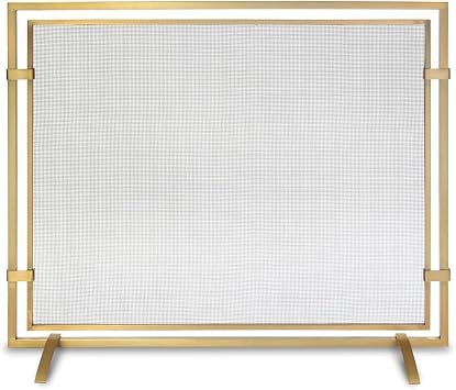 Sinclair Single Panel Fireplace Screen, Burnished Brass - 18323