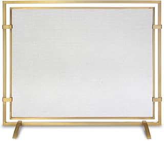 Sinclair Single Panel Fireplace Screen, Burnished Brass - 18323