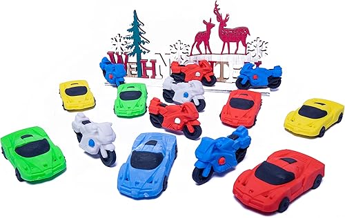 Miniatura 5 de Mini borradores para niños, mascotas de escritorio a granel para niños, borradores de automóvil para aula, 14 piezas de borradores divertidos para