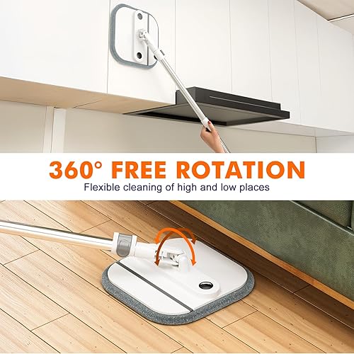 Miniatura 7 de Sistema mejorado de trapeador giratorio y cubo, cubo interior desmontable que separa el agua sucia y cabezal plegable de 90, sistema de triple