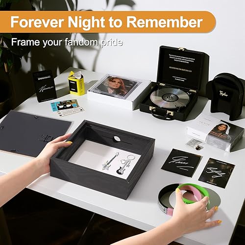 Miniatura 3 de HOUSE DAY Caja de sombra de viaje de 8 x 8 con ranura, cajas de archivo de aventura de carga superior para recuerdos, marco de viaje Life in A Box