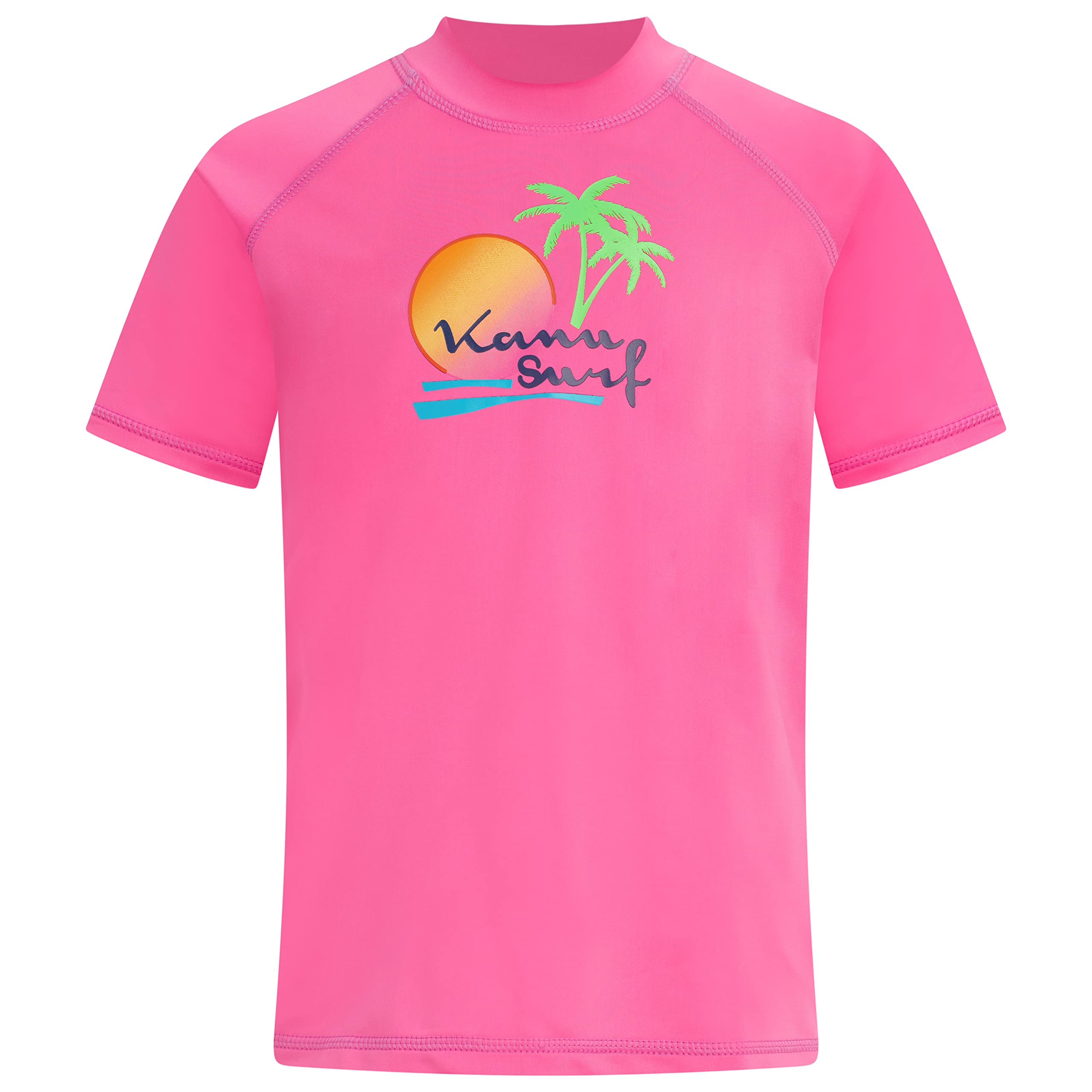 Kanu Surf Girls' Jade Rash Guard UPF 50+ Sun Protection Short Sleeve Swim Shirt