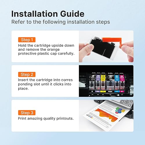 Miniatura 6 de E-Z Ink Cartucho de tinta de repuesto compatible para Canon CLI-281XXL CLI 281 XXL para usar con PIXMA TS8320 TS8220 TS8120 TS9120 (Azul foto,