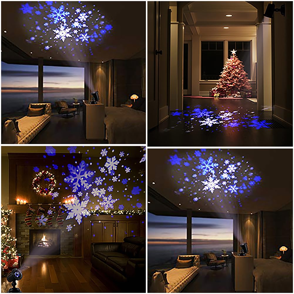 Weihnachtsschneefall-Projektorlichter, LED-Lichtprojektor, IP65 wasserdicht, weißer Schnee für die Innen- und Außendekoration, Weihnachtsschneeflockenprojektorlichter