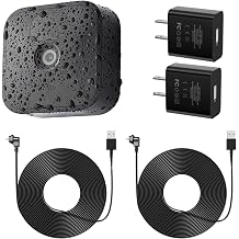 كابل 30 قدم مع شاحن Blink 3rd Gen & Blink XT / XT2 Camera 2Pack. سلك طاقة مقاوم للطقس في الهواء الطلق ، محول USB داخلي- أسود