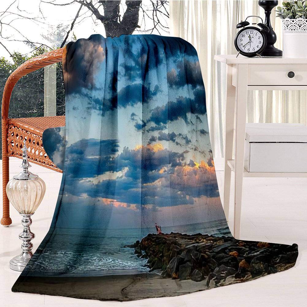 July Sky Bed Blanket Plush Velvet Soft Warm Blanket Lightweight Microfiber Cozy Blanket Christmas Blanket for Bed Couch Chair Sofa, 150x200cm