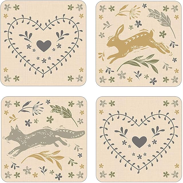 Cooksmart Woodland Set of 4 Coasters