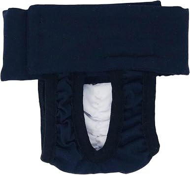 Dog Diaper Made in USA - Navy Blue Dog Diaper Pull-up, M for Incontinence, Housetraining and Female Dogs in Heat - Allows for Defecating Outside