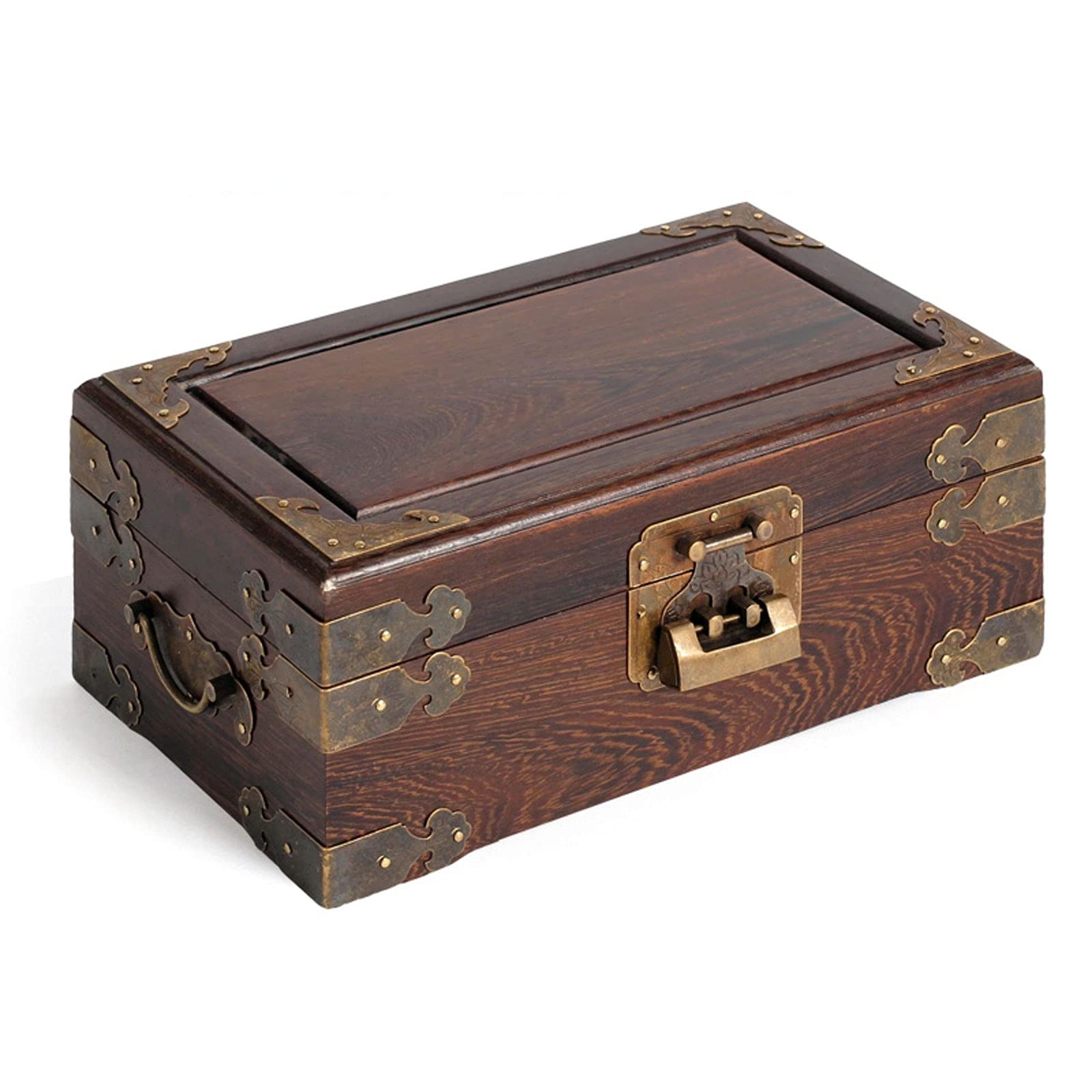 HAN SHENG Portagioie In Legno Con Specchio - 12x12 Cm Naturale