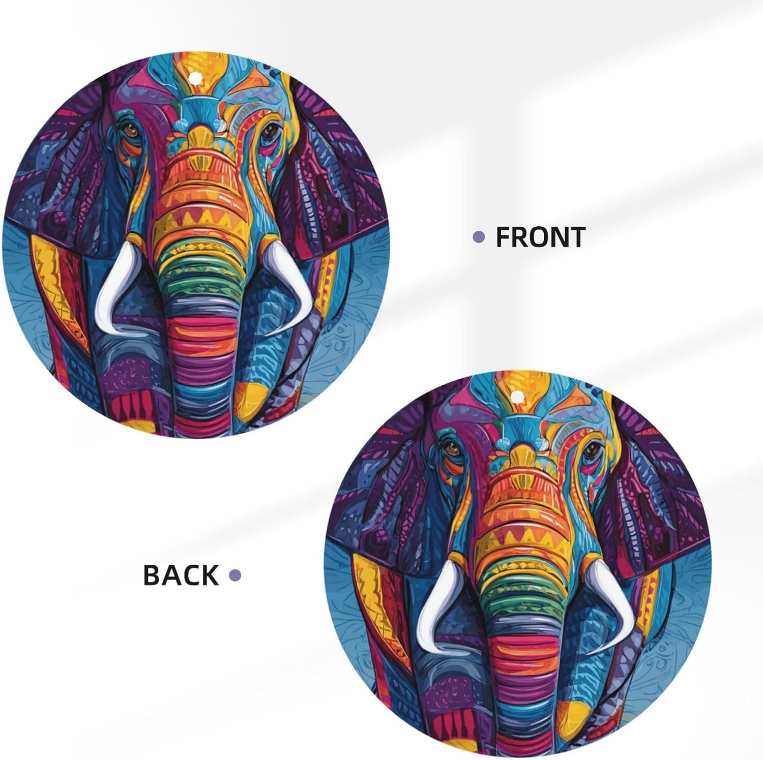 Car Air Freshener 24 PCS Colorful Elephant Hanging Car Air Fresheners Auto Interior Decor Card Freshener Strong Scented Card Lavender Cars Scents for Office Bedroom Close Drawer Round Shape